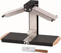 Appareil à Raclette Premium Telier avec Couteau - Noir et Bois - Fabriqué en France - Adapté pour 1/4 ou 1/6 Meule - Rampes Ajustables - 1000W