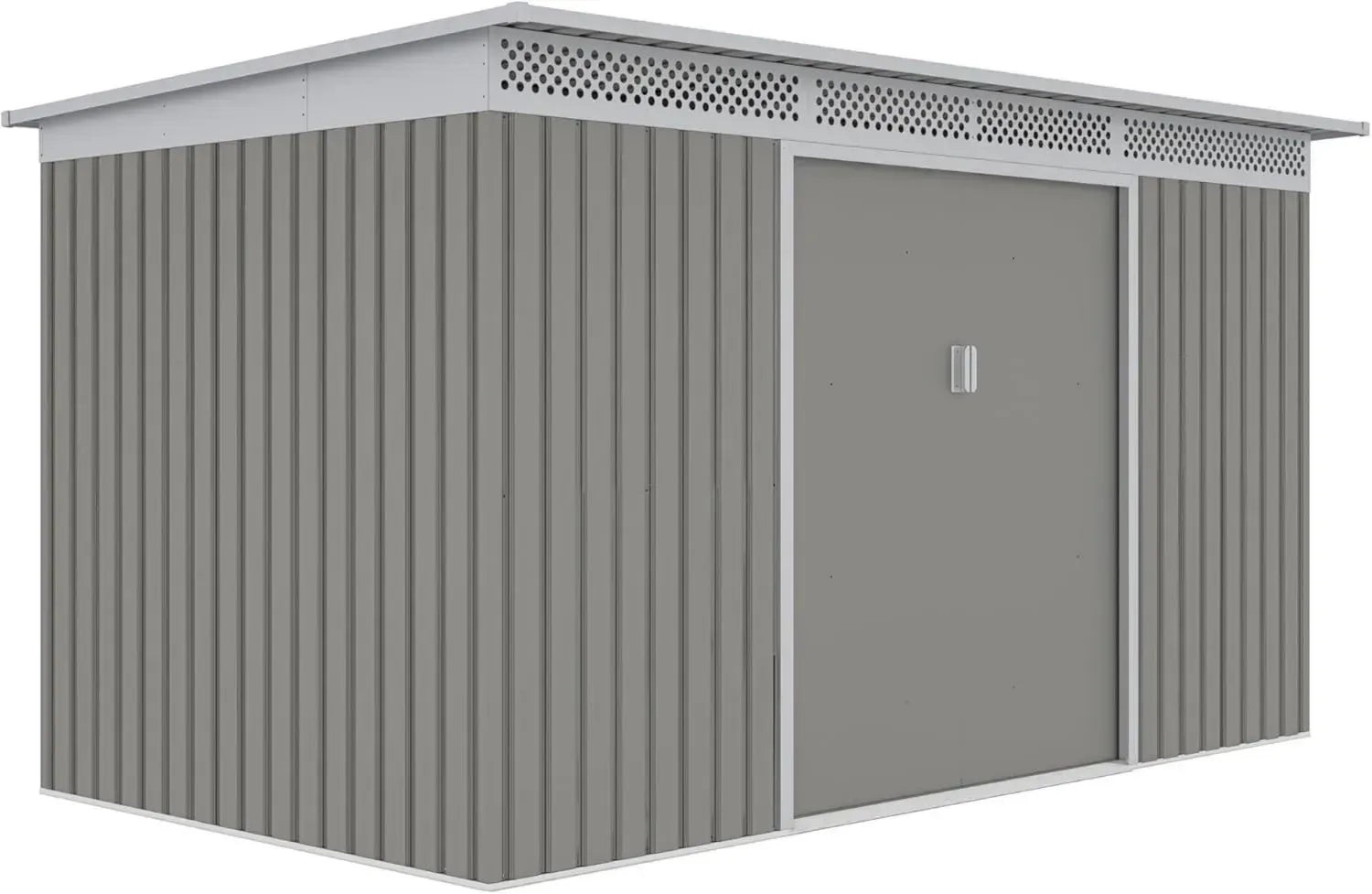 Cabane de jardin en métal 7 m², gris, facile à installer, ventilation intégrée