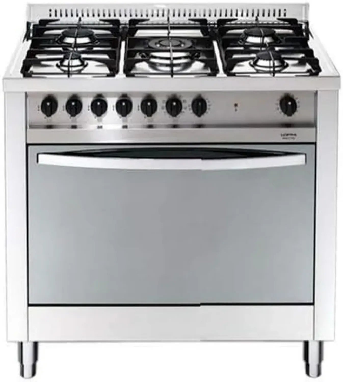 Lofra MG96MF/C Cuisinière Autonome en Acier Inoxydable avec Four Rotatif et Plaque de Cuisson à Gaz