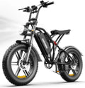 Vélo Électrique DEEPOWER Adulte, Batterie Amovible 48V 20Ah, Autonomie 55-110KM, Pneus Fat 20', 7 Vitesses, Suspension Totale