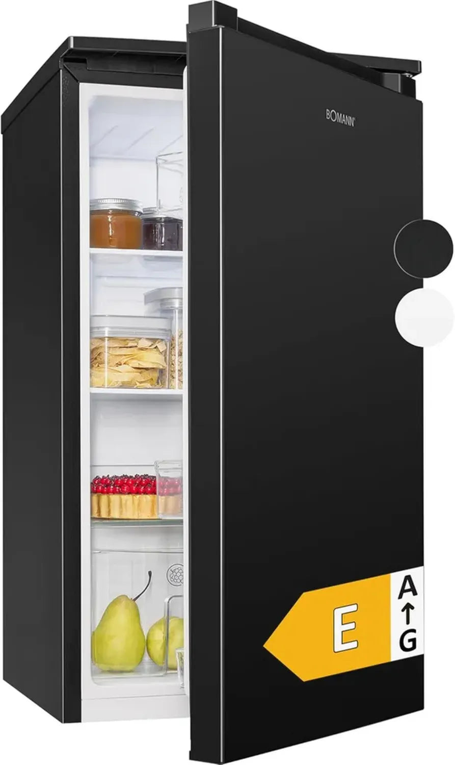 Réfrigérateur Bomann® 87L, Silencieux, Classe Énergétique E, 84cm, Porte Réversible, 3 Étagères, Compartiment à Légumes