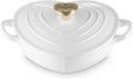 Cocotte Cœur en Fonte Émaillée 1,25L Blanc Or - Le Creuset