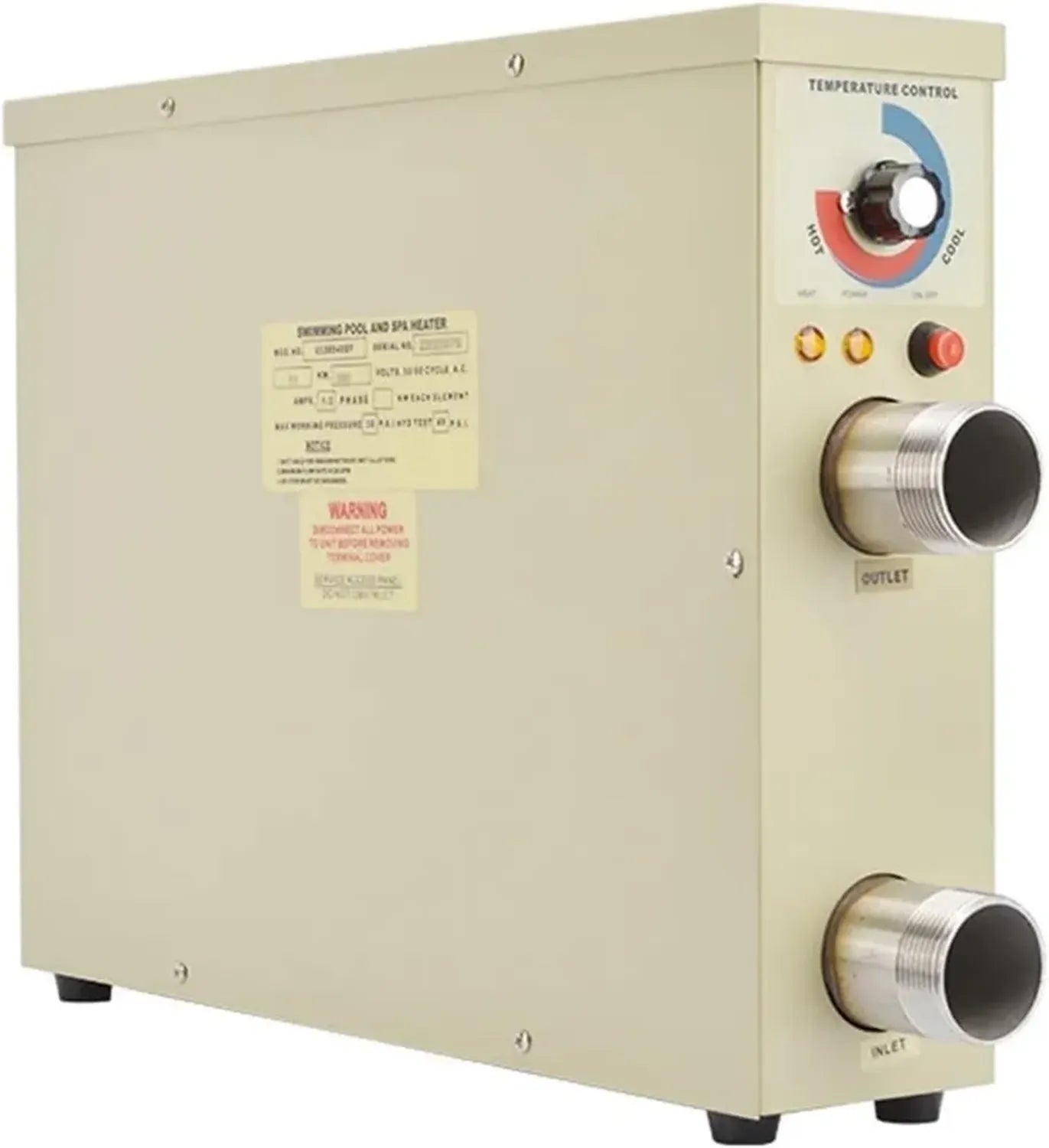 Chauffage de Piscine Électrique Portable 9kW avec Thermostat, Pour Baignoires et Spas, Chauffage Rapide et Efficace