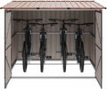Abri à Vélos Métallique Marron, 3 Pièces, 215x206x157 cm, Moderne et Durable
