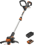 Taille-bordure sans fil Worx avec batterie 30 cm WG163E.2 - Débroussailleuse électrique 20V 2.0Ah avec tête pivotante à 90° et manche télescopique