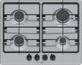Plaque de cuisson gaz Bosch Serie 4, 4 foyers, commande ergonomique, acier inox, 60 cm