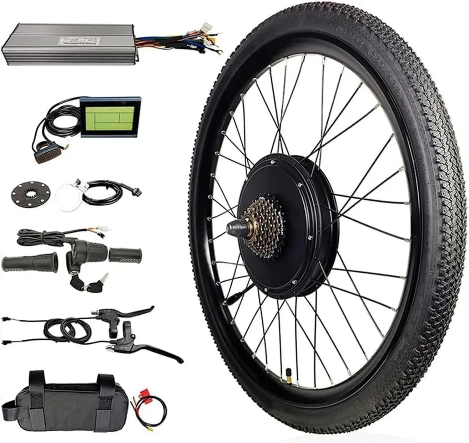 Ensemble de Conversion Vélo Électrique 1500W 48V - Pour Roues 26, 27.5, 29 pouces - Moteur Avant ou Arrière