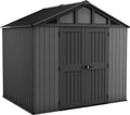 Keter Abri de Jardin 7.7 m² en Résine et Métal, Anthracite Imitation Bois