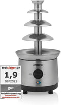 Fontaine à chocolat XXL en acier inoxydable brossé - 4 niveaux - 1,1 L - 190 W - Fonction maintien au chaud