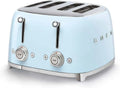 Smeg Grille-pain 4 Tranches, Large Fentes, Multiples Fonctions, Bleu Pastel