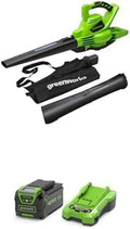 Souffleur-Aspirateur Feuilles 40V Greenworks, Moteur Brushless, 280 km/h, Sac 45L, 2 Batteries 4Ah & Chargeur Inclus
