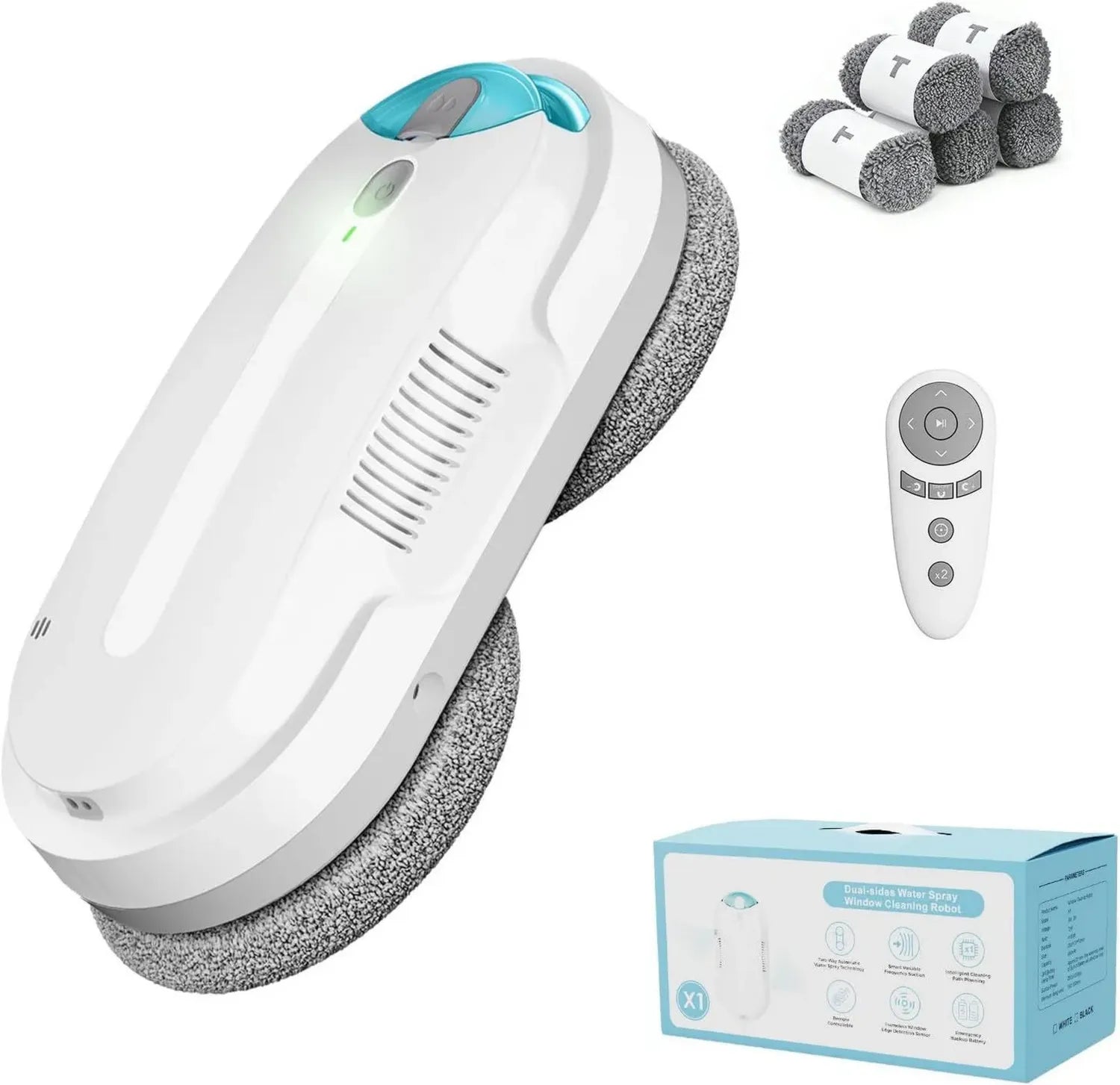 Robot lave-vitres automatique HIXZAP X1 avec jet ultrasons bidirectionnel, réservoir 85 ml, détection des bordures
