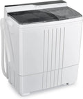 Giantex Machine à Laver Portable 9kg, Double Tambours, Compacte pour Camping-Cars, Blanc/Gris
