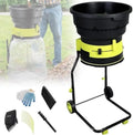 Aspirateur souffleur broyeur électrique avec vitesse ajustable, roulettes et sac de collecte pour déchets de jardin