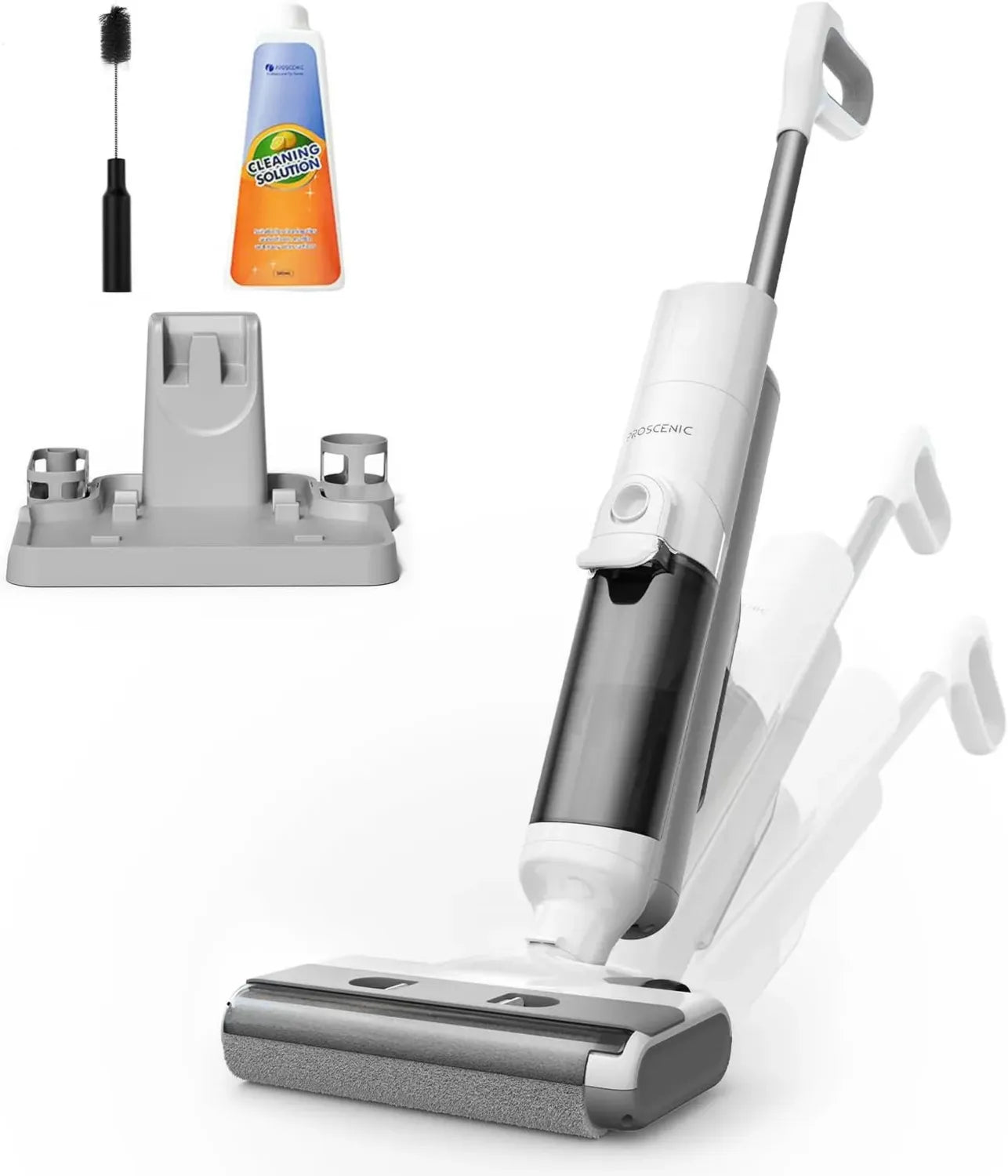 Proscenic F10 Ultra+ Aspirateur sans Fil 2-en-1, 60 Min Autonomie, Léger et Multifonction, Nettoyage Sols Humides et Secs, Réservoir 1.3L, Idéal pour Bords et Angles