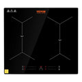 VEVOR Table de Cuisson à Induction 4 Zones 6800W, 61 cm, Vitrocéramique avec Minuterie et Commande Tactile, 9 Niveaux